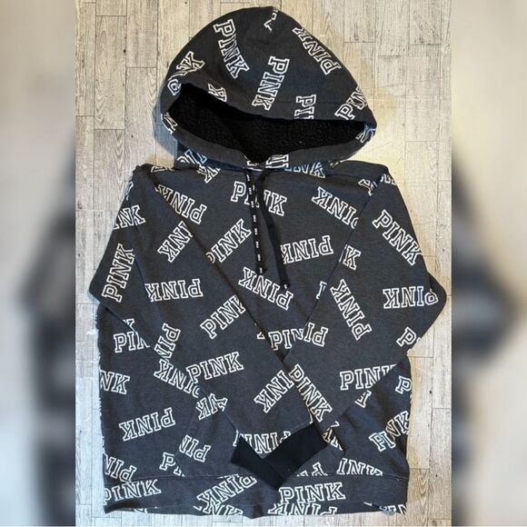 VS Pink, Retro, Sherpa Lined, Pullover Logo Hoodie - Picture 11 of 15